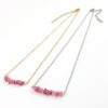 Ketting rode toermalijn zilver goud stainless steel edelsteen kettinkjes