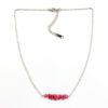 Ketting rode toermalijn zilver stainless steel staal kettinkje edelsteen