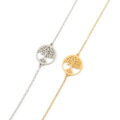Armbandje met levensboom goud of zilver staal tree of life armband stainless steel