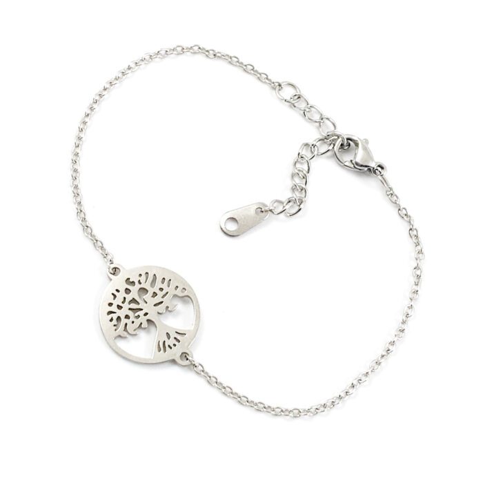 Armbandje met levensboom tree of life zilver rvs armband