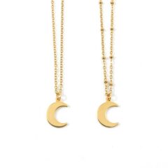 Ketting met maan goud stainless steel - kettinkje maan
