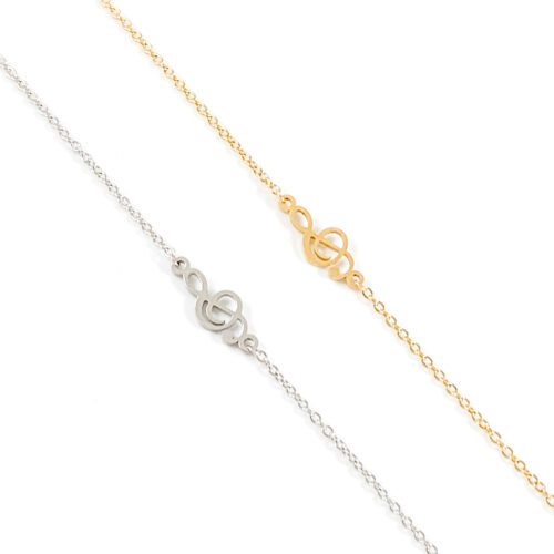 muziek armbandje armband met g-sleutel goud of zilver staal