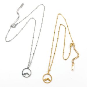 Ketting 'mountains' zilver of goud stainless steel - kettinkje bergen