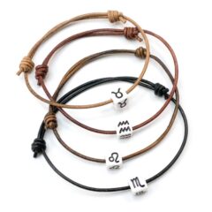 Sterrenbeeld armbandje leer