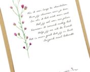 Wenskaart met gedicht Bedankt