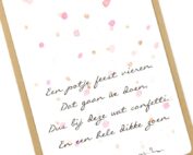 Wenskaart met gedicht Een potje feest vieren