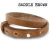Leren wikkel armband saddle brown