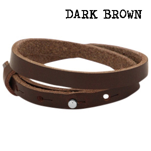 Leren wikkel armband dark brown dubbel