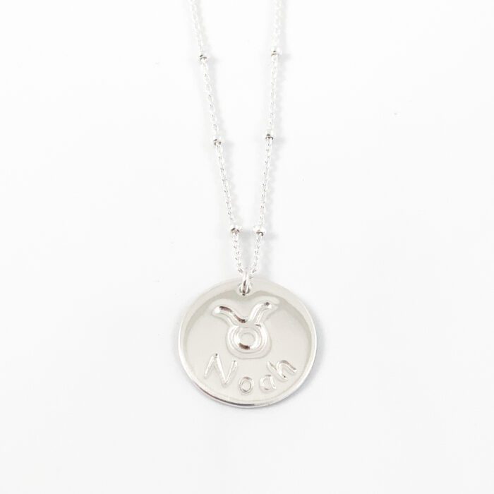 Ketting met naam en sterrenbeeld stier kettinkje 925 zilver horoscoop symbool zodiac sign