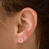 Minimalistische zilveren oorbellen cirkel tiny circle