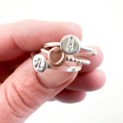 Ring met letter 925 zilver - zilveren ring met initiaal