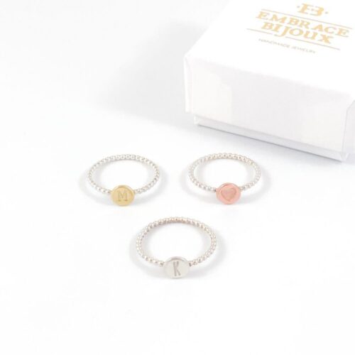 Zilveren ring met letter 'dots' - 925 zilver 