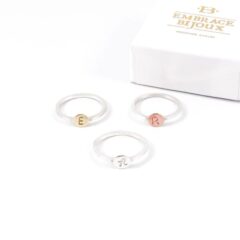 Zilveren ring met letter 'square' - 925 zilver