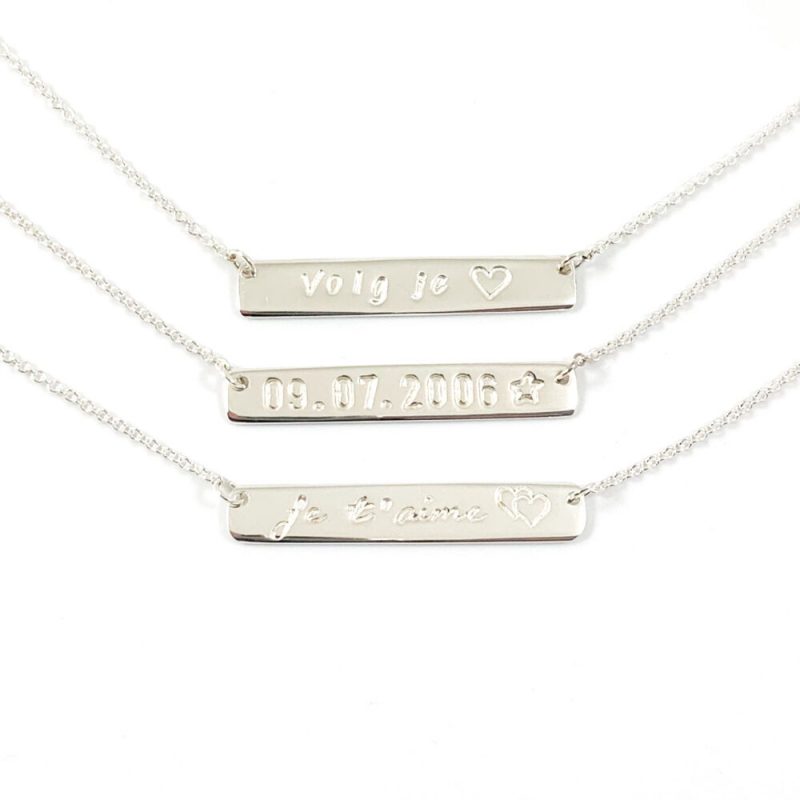 Ketting met tekst naam gepersonaliseerd 925 zilver