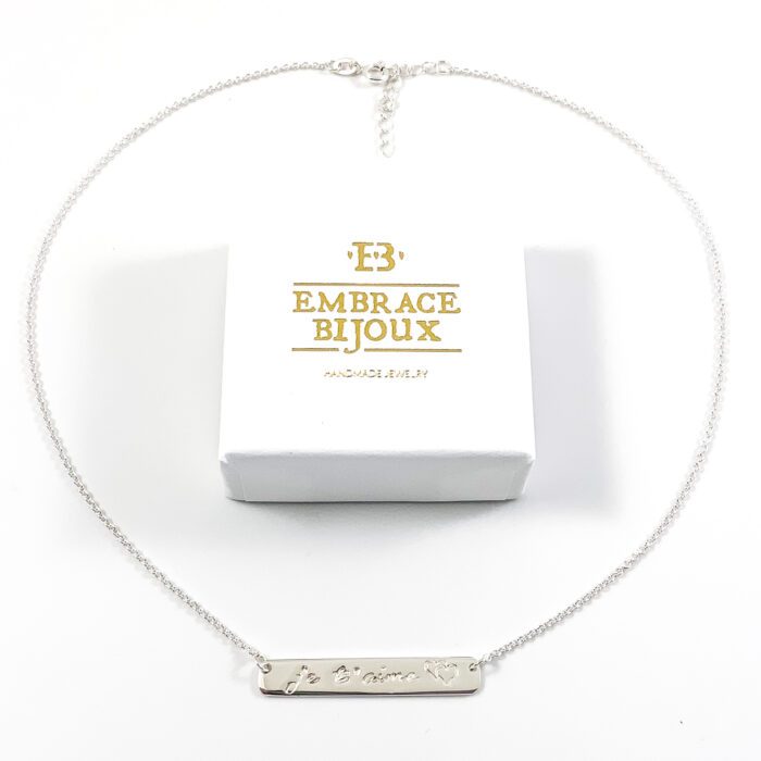 Zilveren ketting met tekst naam of datum - 925 zilver