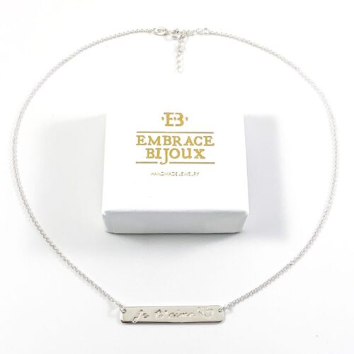 Zilveren ketting met tekst naam of datum - 925 zilver
