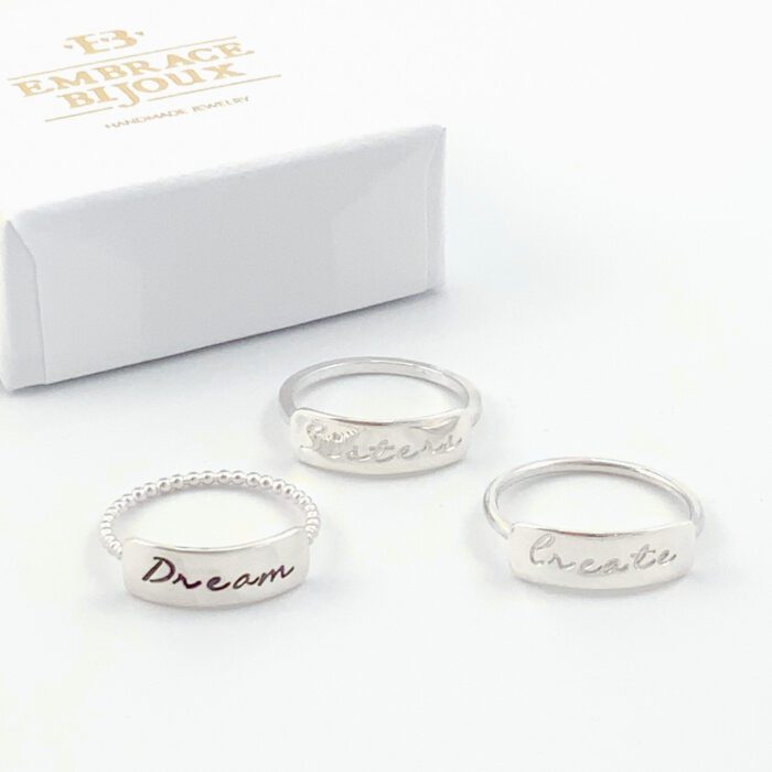 Zilveren ring met naam of woord - 925 zilver