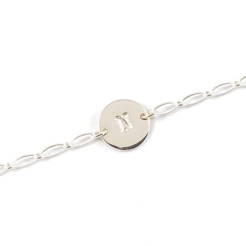 Armbandje met initiaal 925 zilver - zilveren armbandje met letter