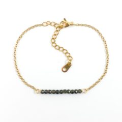 Armbandje met goud obsidiaan edelsteen - goud stainless steel