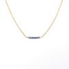Ketting met saffier edelsteen goud stainless steel - kettinkje saffier kraaltjes