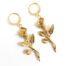 Oorbellen met roosjes goud stainless steel gold rose earrings