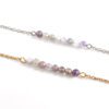 Armbandje amethist edelsteen kralen - goud of zilver stainless steel