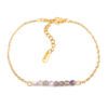 Armbandje amethist edelsteen kralen - goud stainless steel