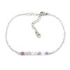 Armbandje amethist edelsteen kralen - zilver stainless steel