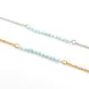 Armbandje larimar edelsteen kralen - goud of zilver stainless steel