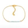 Armbandje larimar edelsteen kralen - goud stainless steel lichtblauw
