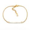 Armbandje maansteen edelsteen kralen - goud stainless steel armband