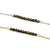 Armbandje met goud obsidiaan edelsteen kralen - goud of zilver stainless steel