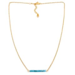 Ketting apatiet edelsteen kralen zilver goud kettinkje blauwe edelsteen kraaltje