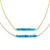 Ketting apatiet edelsteen kralen zilver goud kettinkje blauwe edelsteen kraaltje
