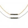 Ketting goud obsidiaan edelsteen kralen - goud of zilver stainless steel