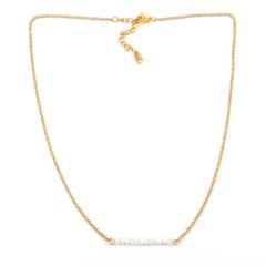 Ketting maansteen edelsteen kralen zilver goud kettinkje witte steentjes