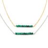 Ketting malachiet edelsteen kralen - goud of zilver stainless steel