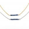 Ketting met saffier edelsteen kralen - goud of zilver stainless steel