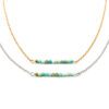 Ketting turquoise edelsteen kralen zilver goud kettinkje blauwe kraaltjes