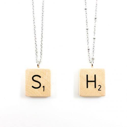 Ketting met scrabble letter scrabble letter kettinkje zilver stainless steel