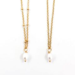 Ketting met parel goud stainless steel gouden parel kettinkje subtiel