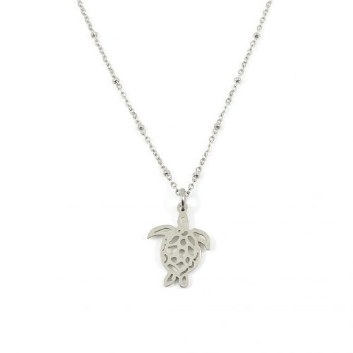 Ketting met schildpad zilver stainless steel