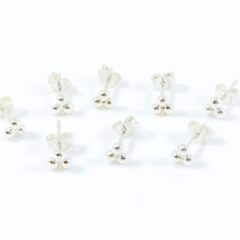 Oorbel 'Triple dot earstud' 925 zilver - minimalistische zilveren oorbellen