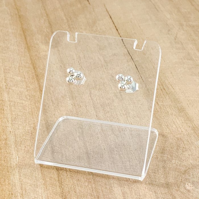 Zilveren oorbellen 'Triple dot earstud' 925 zilver - minimalistische oorbel