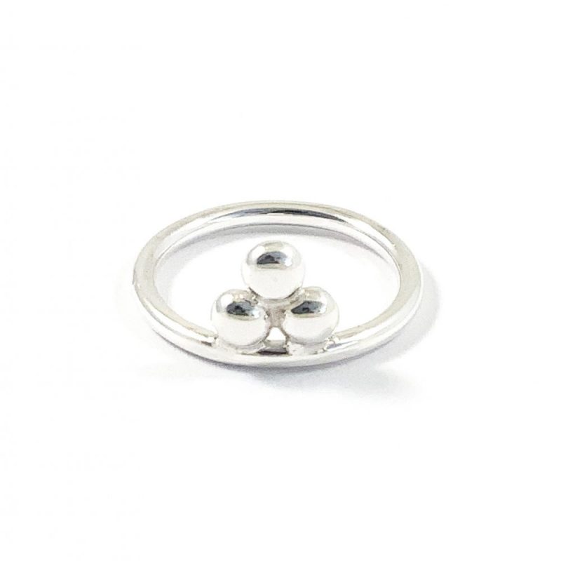 Zilveren ring 'triple dots' - 925 zilver