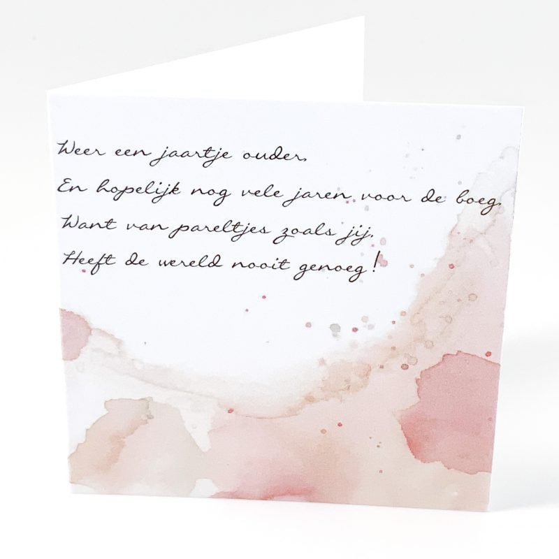 Cadeaukaartje met gedicht verjaardag