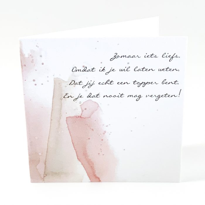 Cadeaukaartje met gedicht Zomaar - cadeau kaartje zomaar - topper