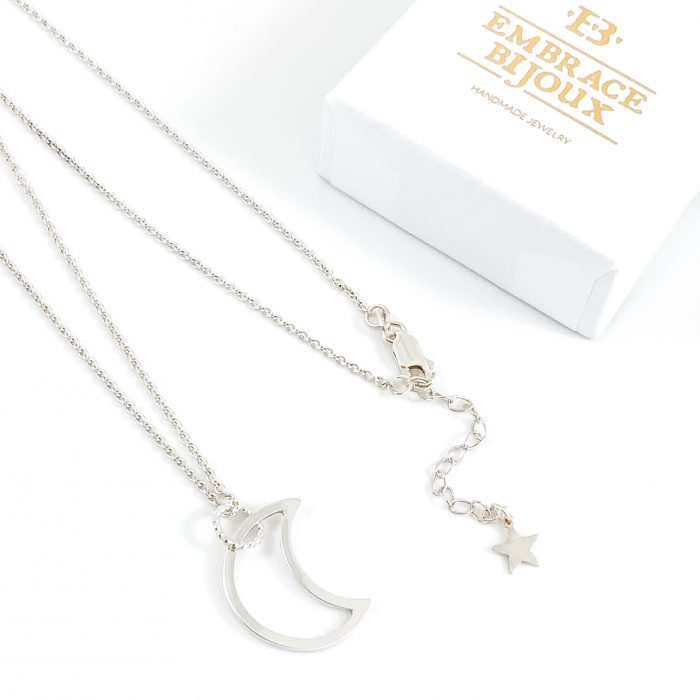 Zilveren kettinkje maan en ster - moon necklace silver