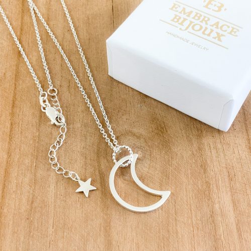 silver moon necklace - zilveren ketting met maan 925 zilver