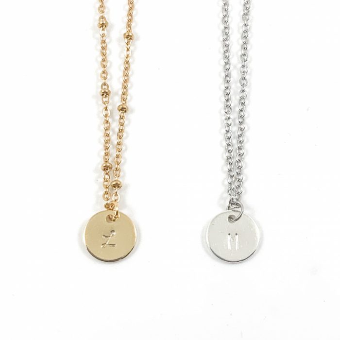 Kettinkje met letter zilver of goud stainless steel - initiaal letter ketting